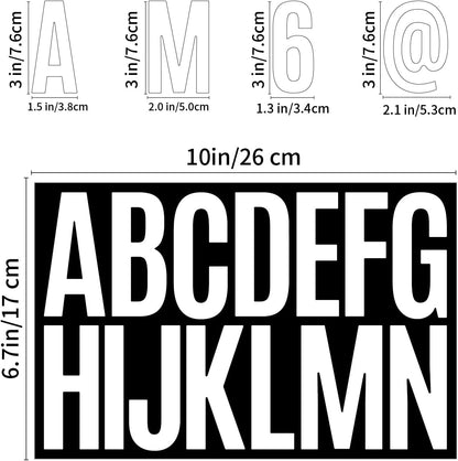 480 Pcs Waterproof 3" Vinyl Alphabet & Number Stickers - Self-Adhesive for Mailboxes, Windows, Doors, Signs, Vehicles & More, Black