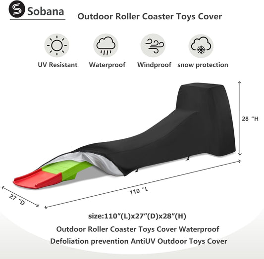 Toddler Roller Coaster Cover for Kids Up & Down Roller Coaster ,Waterproof Dust Proof Anti-UV Outdoor Roller Coaster Toys Cover,Cover only