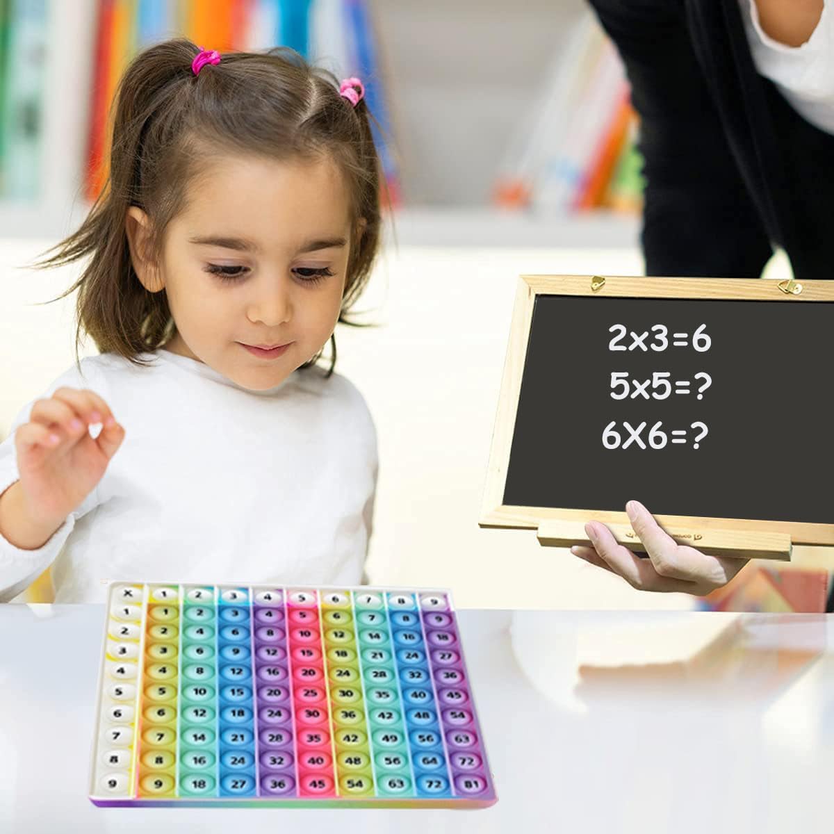 Rainbow Multiplication Table Game Learning Board, 9x9 Educational mathSTEM Sensory Math Toy, Classroom & Homeschool Learning Game, Multiplication Flash Cards Table Chart for Kids