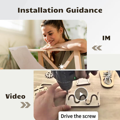 5 pieces Busy Board Diy Parts - DIY Materials for Parents - Sensory Board Accessories -Wooden Activity Parts -Maze-Learning Clock- Gear-Sand Clock-Learn to Tie Shoe Laces- Montessori Educational Items