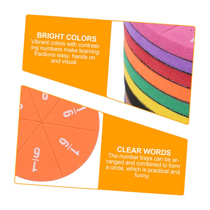 NUOBESTY 2sets Magnetic Fraction Circles Math Supplies for Boys and Girls Toy Homeschool