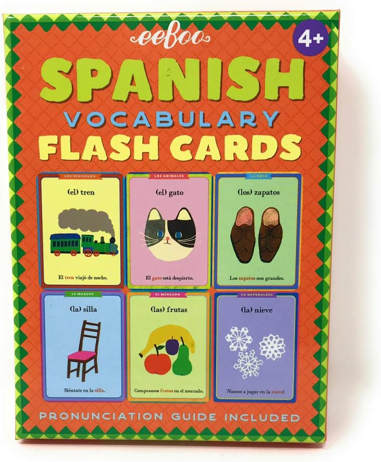 eeBoo: French Vocabulary Flash Cards, Learn French, Imaginative Problem Solving, Educational Games that Cultivates Conversation, Socialization, and Skill-Building, Perfect for Ages 4 and up