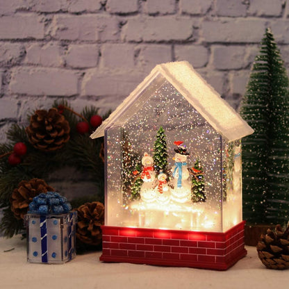 Eldnacele Musical Snow Globe Lantern with Timer, Lighted USB/Battery Operated Swirling Singing Water Glittering Lantern, Snow Globes for Adults and Kids Christmas Decoration- Santa