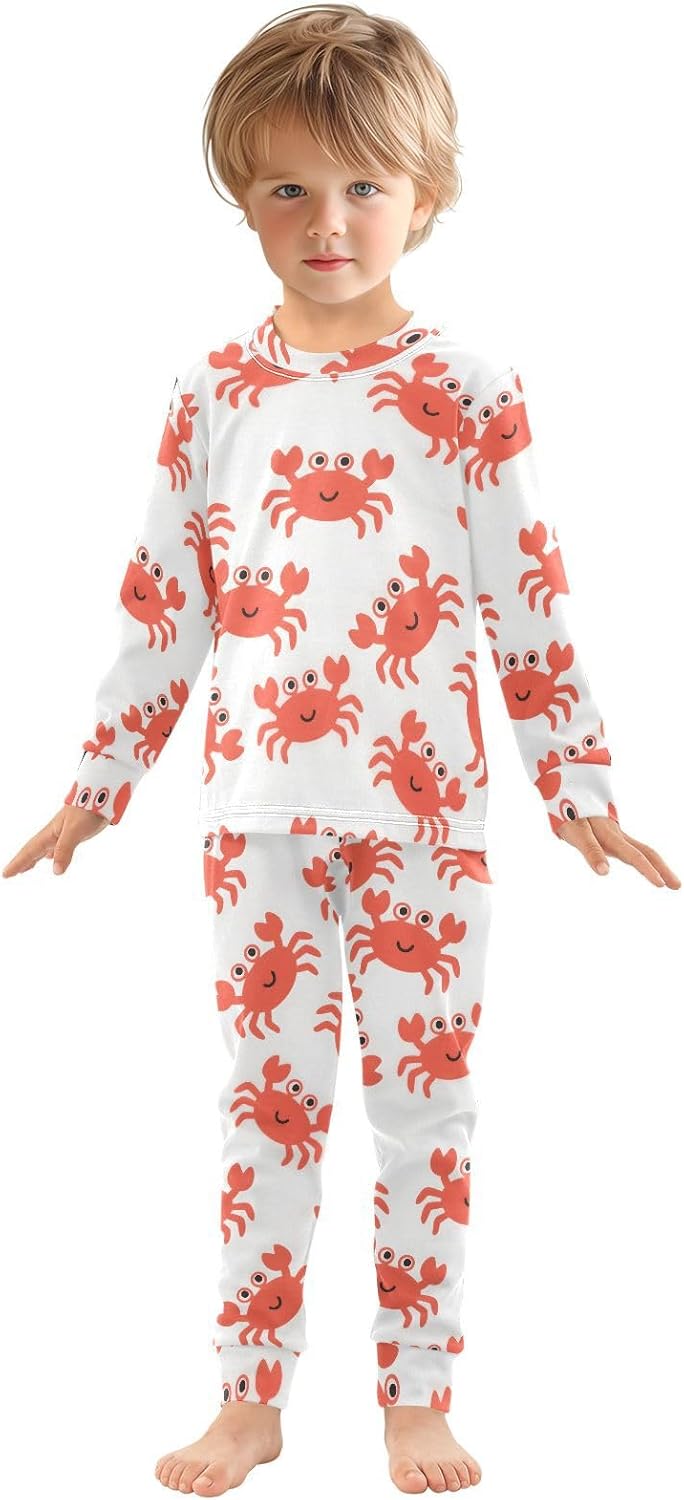 ALAZA Shark Starfish Palm Tree 2 Piece Pajama Set Long Sleeve Top and Pants Sleepwear Unisex - Colors A