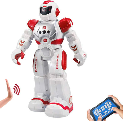 Remote Control Robot for Kids,Intellectual Gesture Sensor Programmable Robots with Infrared Controller Early Education Toys can Dance Sing Walk,Best Gift for Children (Blue/White)