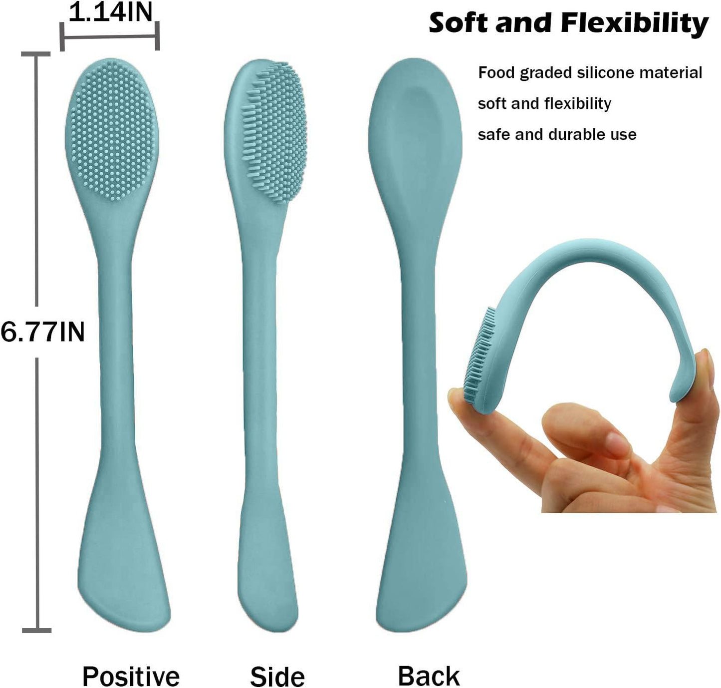 RamPula Silicone Face Mask Brush, Face Scrubber for Gentle Exfoliating & Hairless Moisturizers Applicator Tools for Apply Mud, Clay, Charcoal Mixed Mask, Cream, Lotion