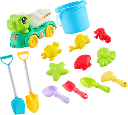 Beach Bath Toy 14Pcs with Tools for Outdoor Learning Games Sand and Water Toy Family Outdoor Water Games