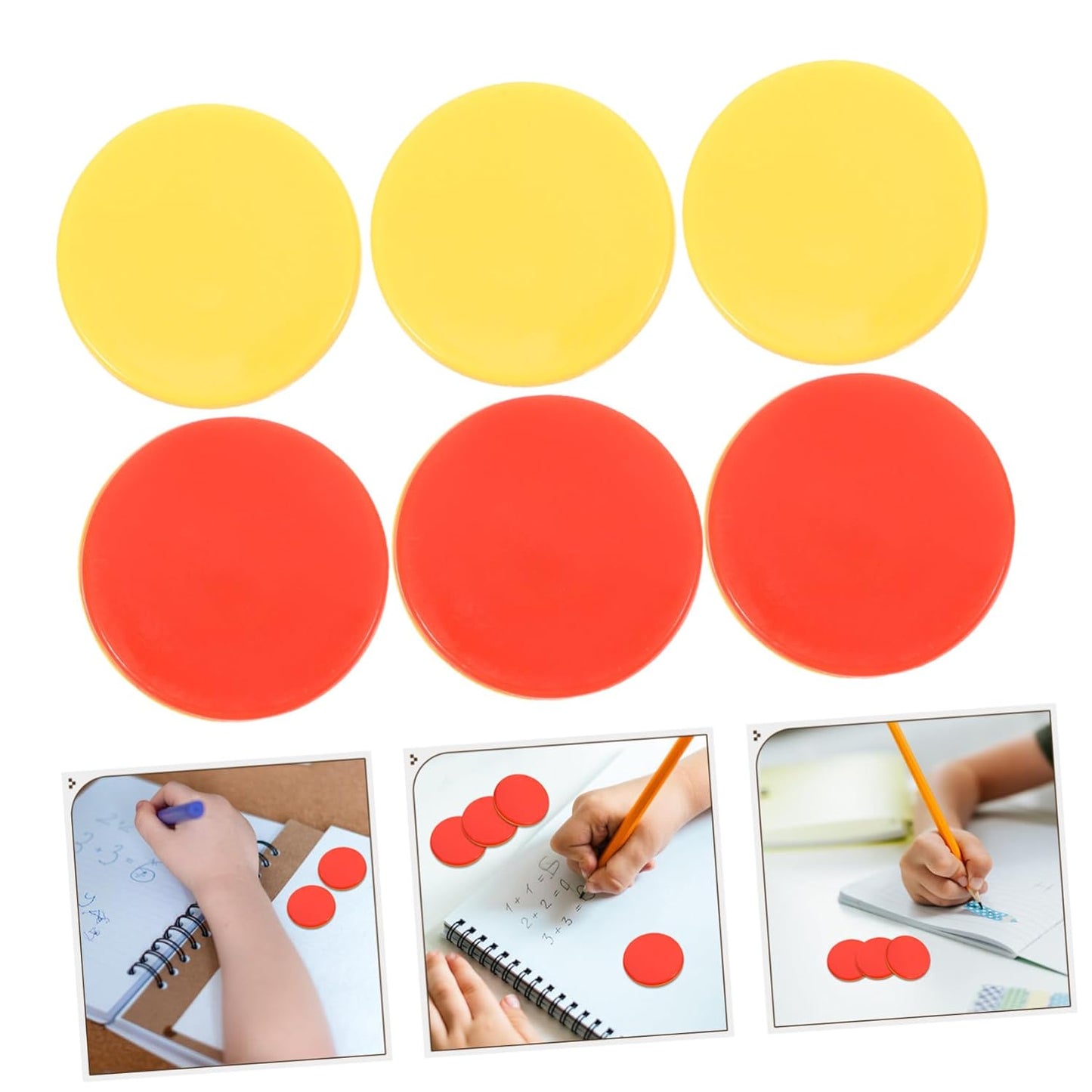 100pcs Round Counting Chips Discs for Math Games Teaching Counting Sorting Pattern Recognition Round Chip Markers for Kindergarten Learning Activities