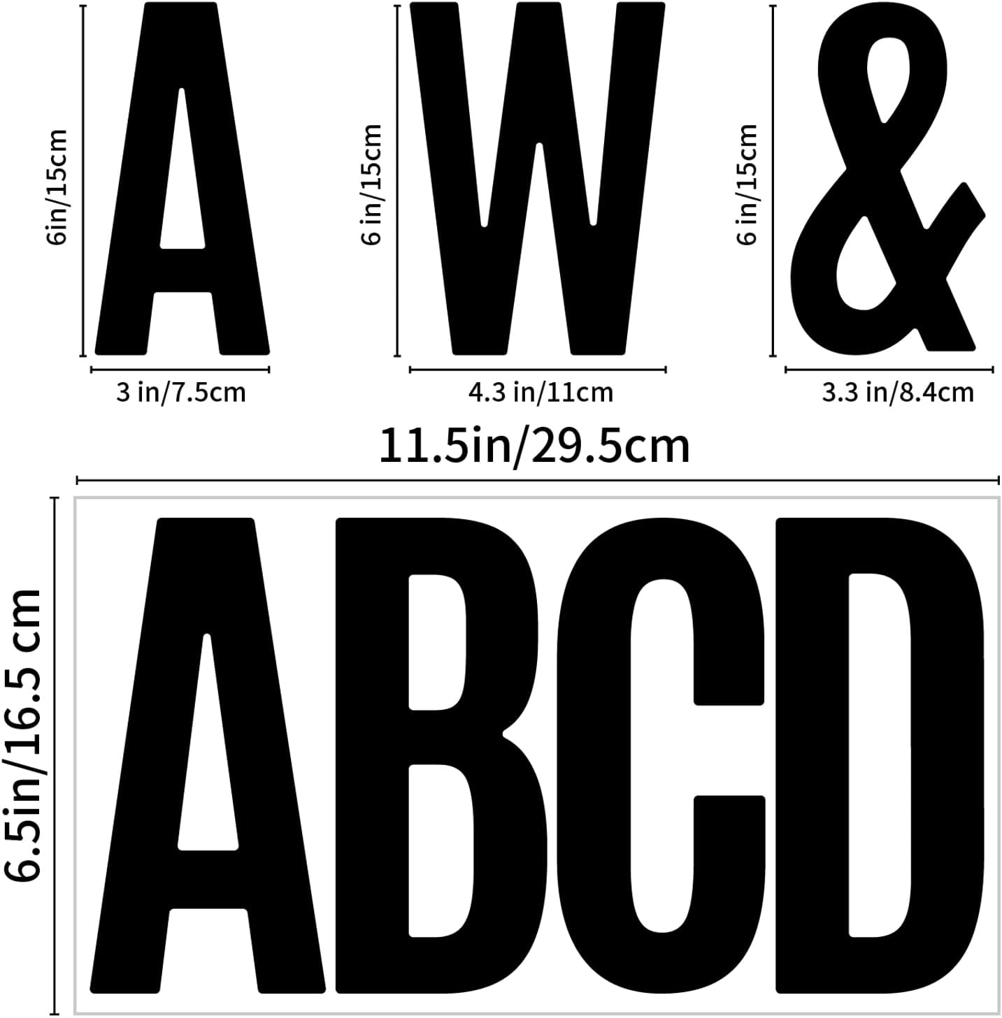 480 Pcs Waterproof 3" Vinyl Alphabet & Number Stickers - Self-Adhesive for Mailboxes, Windows, Doors, Signs, Vehicles & More, Black