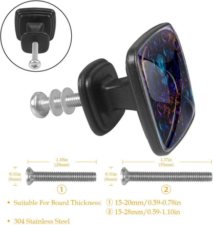 4 Pack Cabinet Knobs Drawer Pulls, 30mm Round ABS Glass Drawer Hardware Growing Butterfly Cabinet Handles with Screws for Dressers Kitchens Cupboard