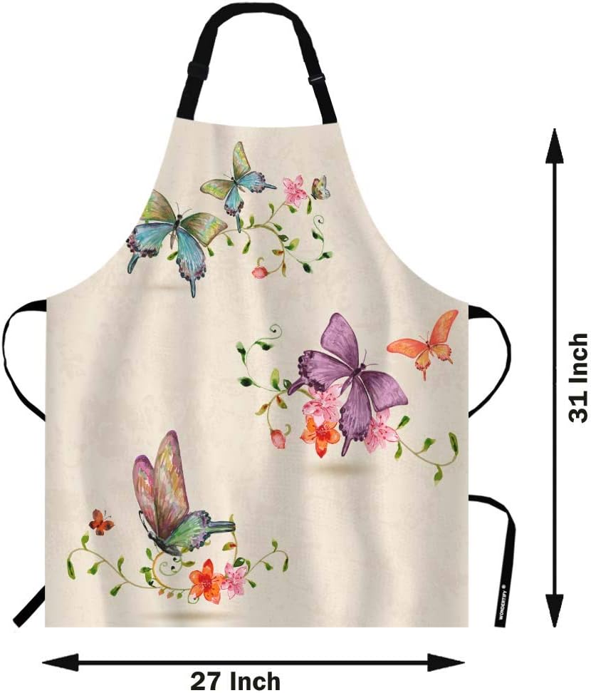 WONDERTIFY Science Education Sketch Apron,Laboratory Chemistry Book Equation Loupe Beaker Flask Glass Bib Apron with Adjustable Neck for Men Women,Suitable for Kitchen Cooking Chef Grill Bistro Apron