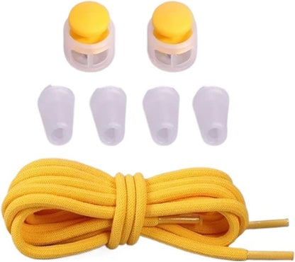 Lazy Bread Lace Buckle Elastic Shoelaces Round Locking No Tie Shoe Laces Kids Adult Rubber Sneakers Shoelace