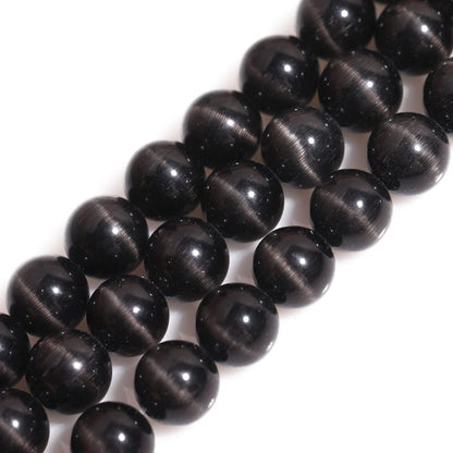 HAAMIIQII 8mm Light Blue Cat Eye Glass Round Crystal Stone Loose Gemstone Beads for Jewelry Making Bracelets Necklaces Earrings Crafts (45-50pcs)
