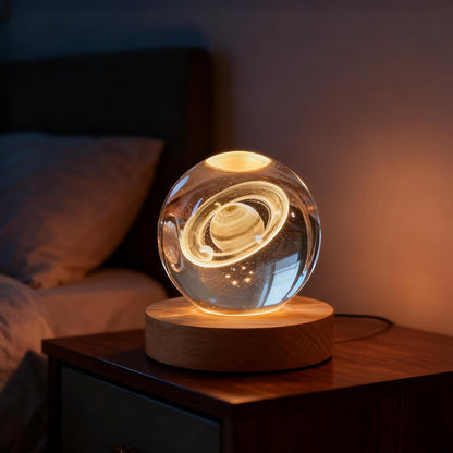 3D Solar System Crystal Ball, 2.4in Universe Gifts Decorative Quartz Glass Ball, Space Laser Engraved Model Astronomy Decor, Physics Display Sculpture Home Decor Crafts for Friends Mom Women Boys