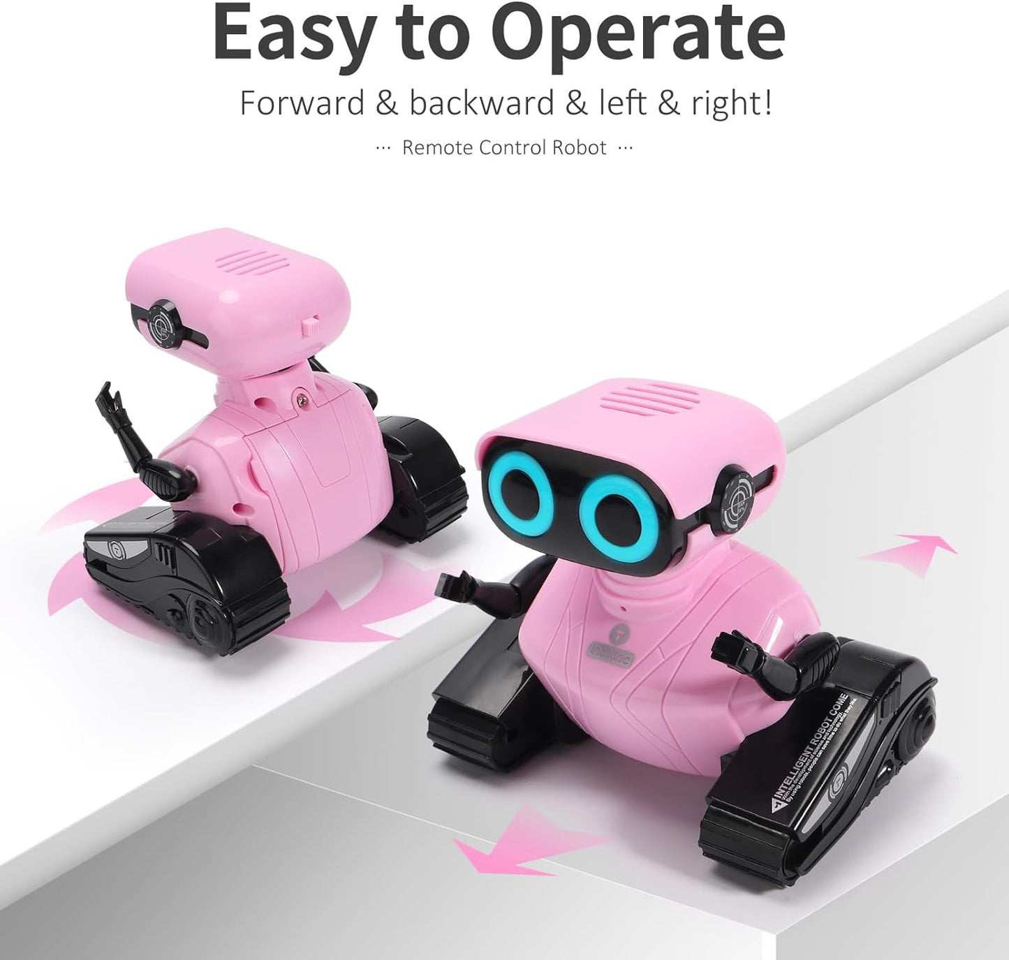 GILOBABY Remote Control Robot Toy for Kids 3-5 Years, Flashing LED Eyes, Dancing and Flexible Moves, Auto Demo Mode, Gift for Boys (Blue)