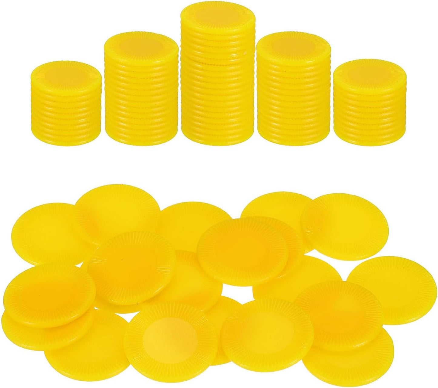 uxcell 100Pcs Plastic Poker Chips, 1 Inch Mini Bingo Chips Learning Counters Counting Counters Disks Markers Opaque Game Tokens for Game Play Math Counting, Blue, Pattern