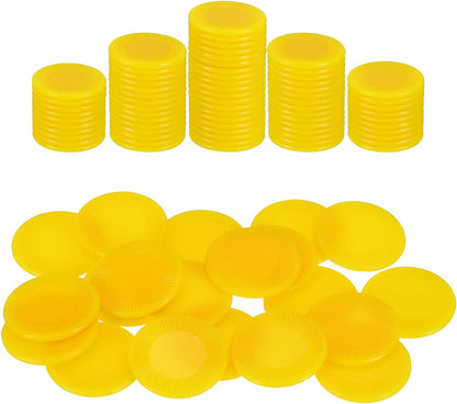 uxcell 100Pcs Plastic Poker Chips, 1 Inch Mini Bingo Chips Learning Counters Counting Counters Disks Markers Opaque Game Tokens for Game Play Math Counting, Blue, Pattern