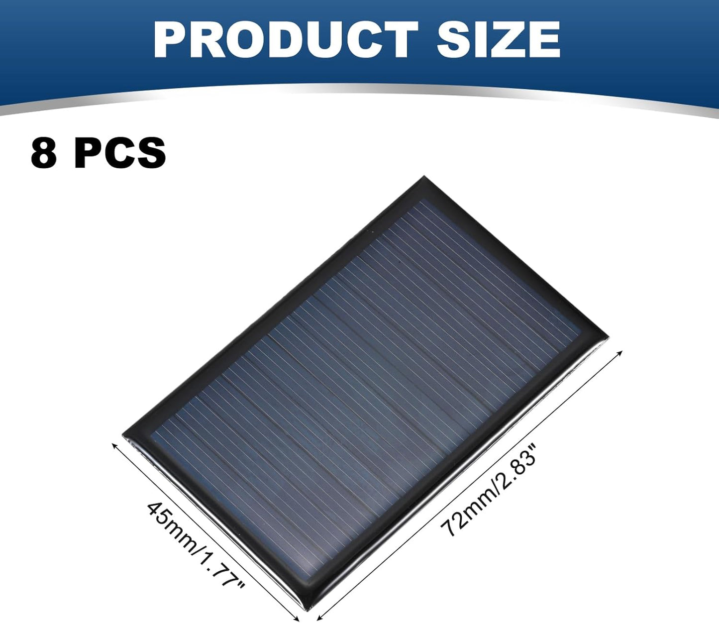 MECCANIXITY 8PCS 1.5V 0.09W 0.06A Mini Solar Panels for Solar Power, Small Solar Photovoltaic Cells Charge DIY Electric Toy Materials Solar System Kits, 1.18" x 1.18"
