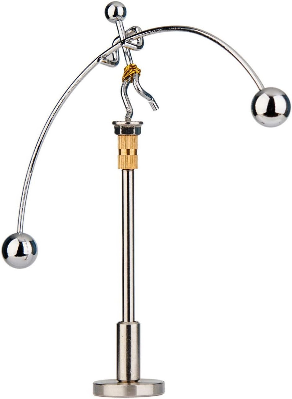 Sunnytech Steel Balance Physics Toy Weightlifter Kinetic Art Balance Toy Balancing Decompressive Science Home Office Toy for Desk Decor WJ020