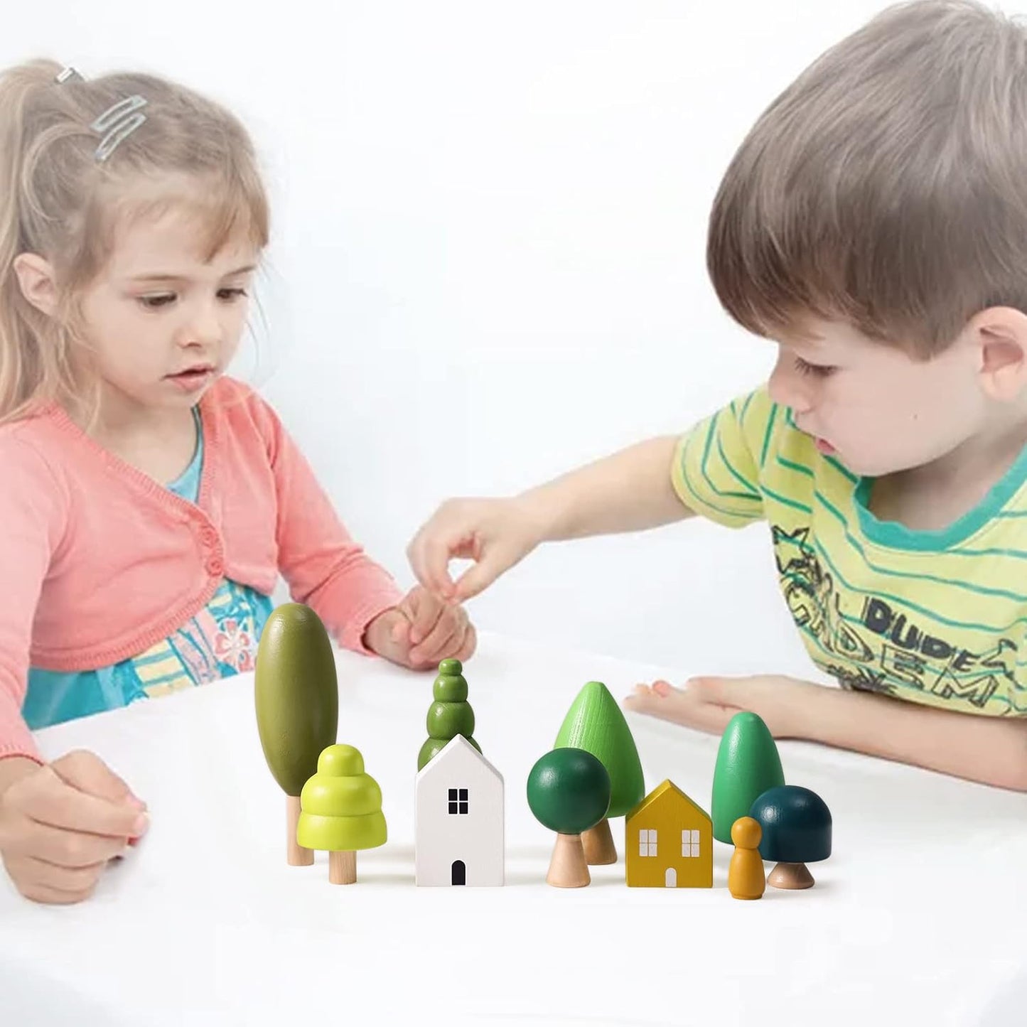 Promise Babe Wooden Baby Toys Balance Counting Toys Math Games Unfinished Wooden Peg Dolls Preschool Learning Educational Montessori Toys for Kids Toddlers