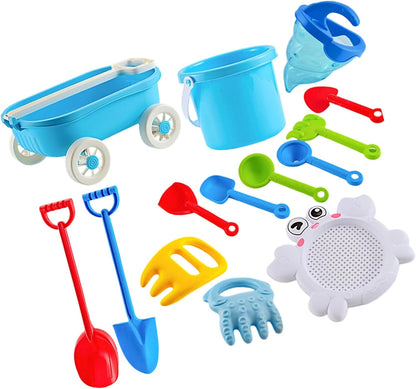 14Pcs Sand Water Play Set for Outdoor Beach Pool Fun with Tools Toddler Beach Bath Toy with Tools