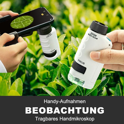 Pocket Microscope for Kids, 2026 New Educational Mini Microscope - Portable Handheld Microscope Kit for Home School Lab, Biology Science Education - Christmas Stocking Stuffers, Birthday Gifts (Green)