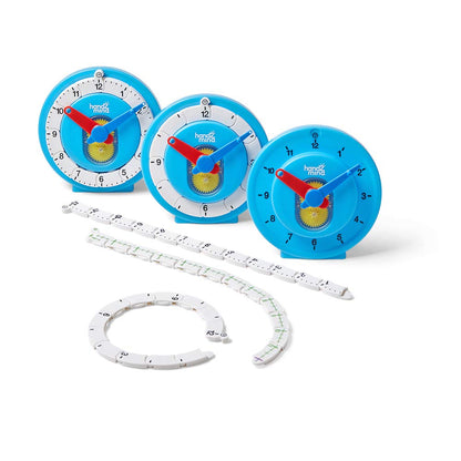 hand2mind Advanced NumberLine Clock, Learn to Tell Time, Analog Clock for Kids Learning, Number Line for Kids, Teaching to Tell Time, Math Manipulatives (Set of 1)