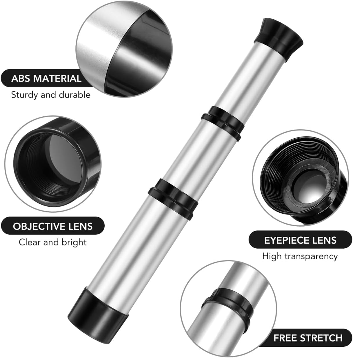 Plastic Pirate Telescope Toy：Portable Adjustable Mini Retro Telescope Zoomable 25x30 Pocket Monocular, Party Supply Accessory Decor - Mini Pirate Spyglass for Birthday Cosplay Party Supplies Costume