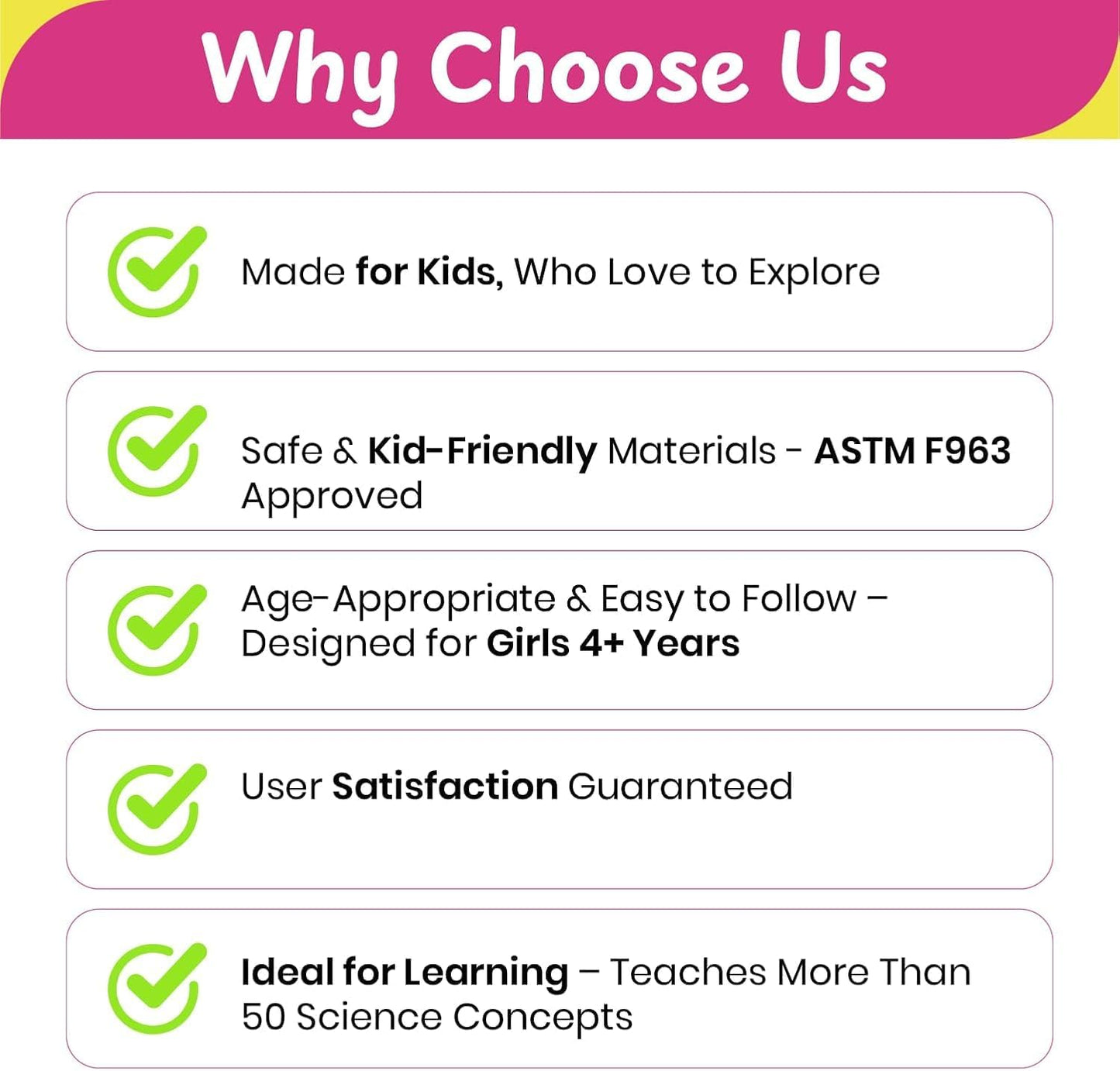 50+ Experiments Science Kit for Girls, Includes DIY Nail Art, Personalised Jewellery, Lip Balm, Frozen Wonderland | Birthday Gift for Girls, Educational Toy for Kids - Curious Junior