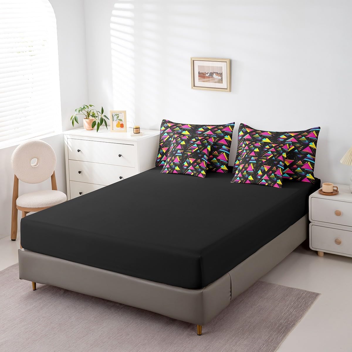 Erosebridal Chemical Equation Bed in a Bag Queen Comforter Set 7 Piece,Chemistry Bedding Sets Science Students Learning Gift Sheet Set with Comforter,Molecular Formula Education Bed Set - Colors B
