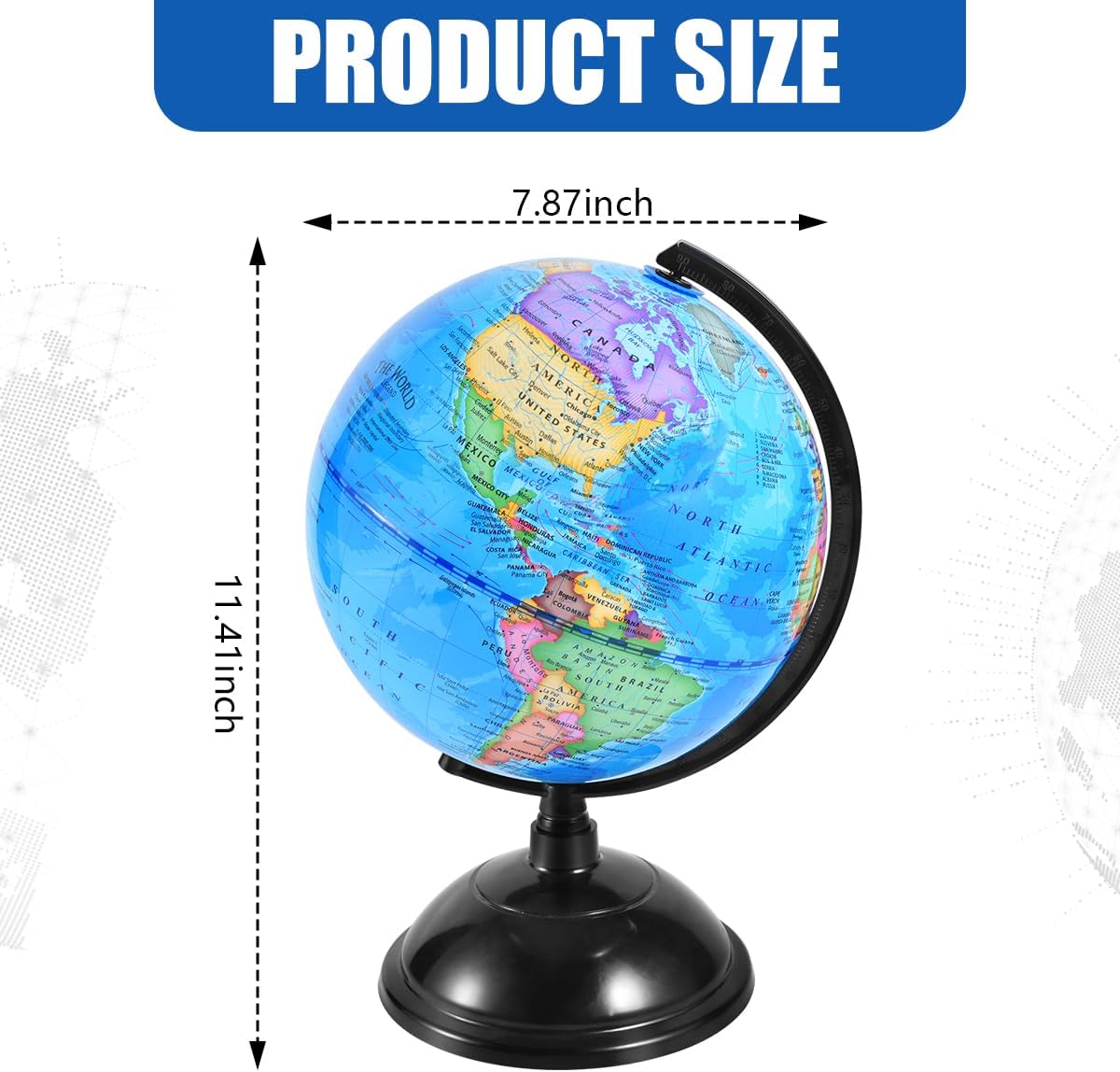 KISEER Rotating World Globe 6 Inch Spinning Earth Globe with Stand for Kids Learning Geography Classroom Education or Office Home Decorations
