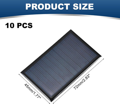 MECCANIXITY 10PCS 2V 0.08W 0.04A Mini Solar Panels for Solar Power, Small Solar Photovoltaic Cells Charge DIY Electric Toy Materials Solar System Kits, 1.57" x 1.57"