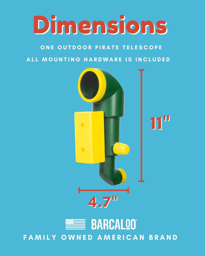 Barcaloo Kids Playset Telescope - Outdoor Backyard Playground Accessories for Kids, Pirate Telescope for Swingset, Jungle Gym, Treehouse, and Playset Accessories