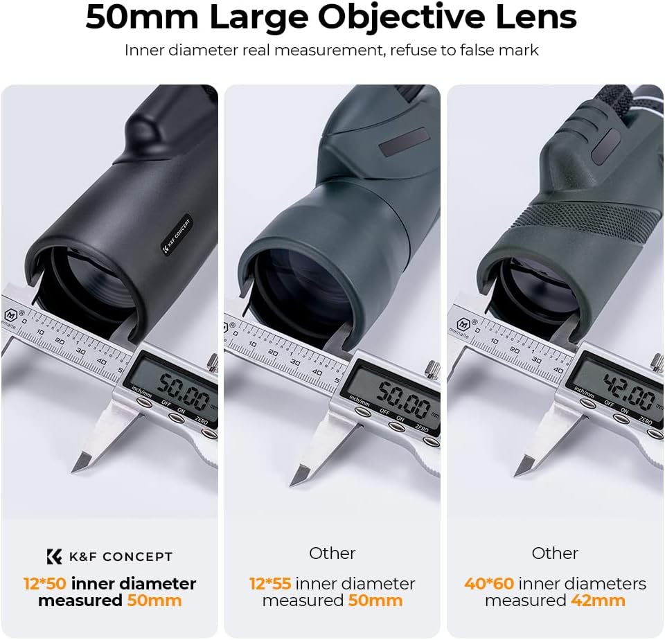K&F Concept 8-32X50 Zoom Monocular - High Power Dual Focus Prism Compact Monoculars for Kids Adults, with Phone Adapter, Low Light Night Vision, FMC Lens for Bird Watching Hunting Travel Camping Starg