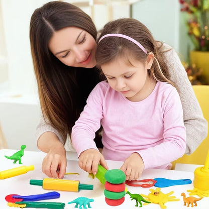 Unleash Creativity with 6 Unique Dino Molds Dough Toys Dough Accessories Set.Ideal as a Gift for Kids Aged 3-4-8 Years