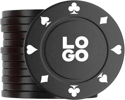 100 Plastic Poker Chips with no denominations, DIY Print with Your Personalized Text, Poker Card Game Chips Bulk, Counting Discs Markers for Math Counting, Game Play, Party