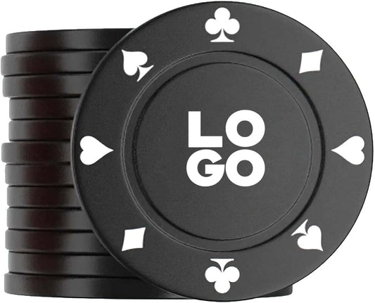 100 Plastic Poker Chips with no denominations, DIY Print with Your Personalized Text, Poker Card Game Chips Bulk, Counting Discs Markers for Math Counting, Game Play, Party