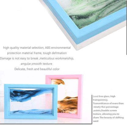 LYPGONE Moving Sand Art Picture Dynamic Sand Picture Flowing Sand Picture Desktop Art Toys Voted Best Gift!(Ocean Heart)