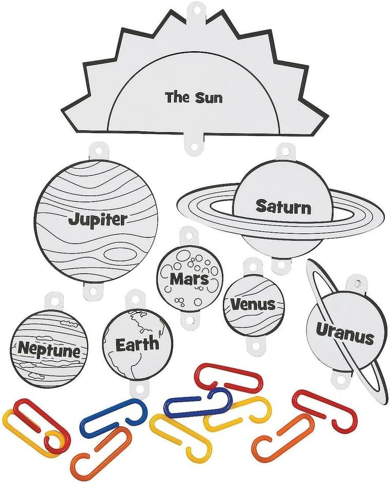 Fun Express Solar System Craft Kit - VBS 2026 Vacation Bible School Supplies/Decor- Educational and Learning Activities for Kids - 12 Pieces