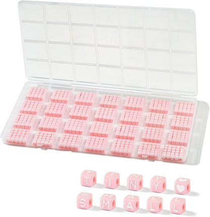 DoDoBeads 1270 Pcs Letter Beads Kit, White and Colorful Square Acrylic Alphabet Beads with Extra Vowels, Numbers & Spacers, Perfect for Friendship Bracelets