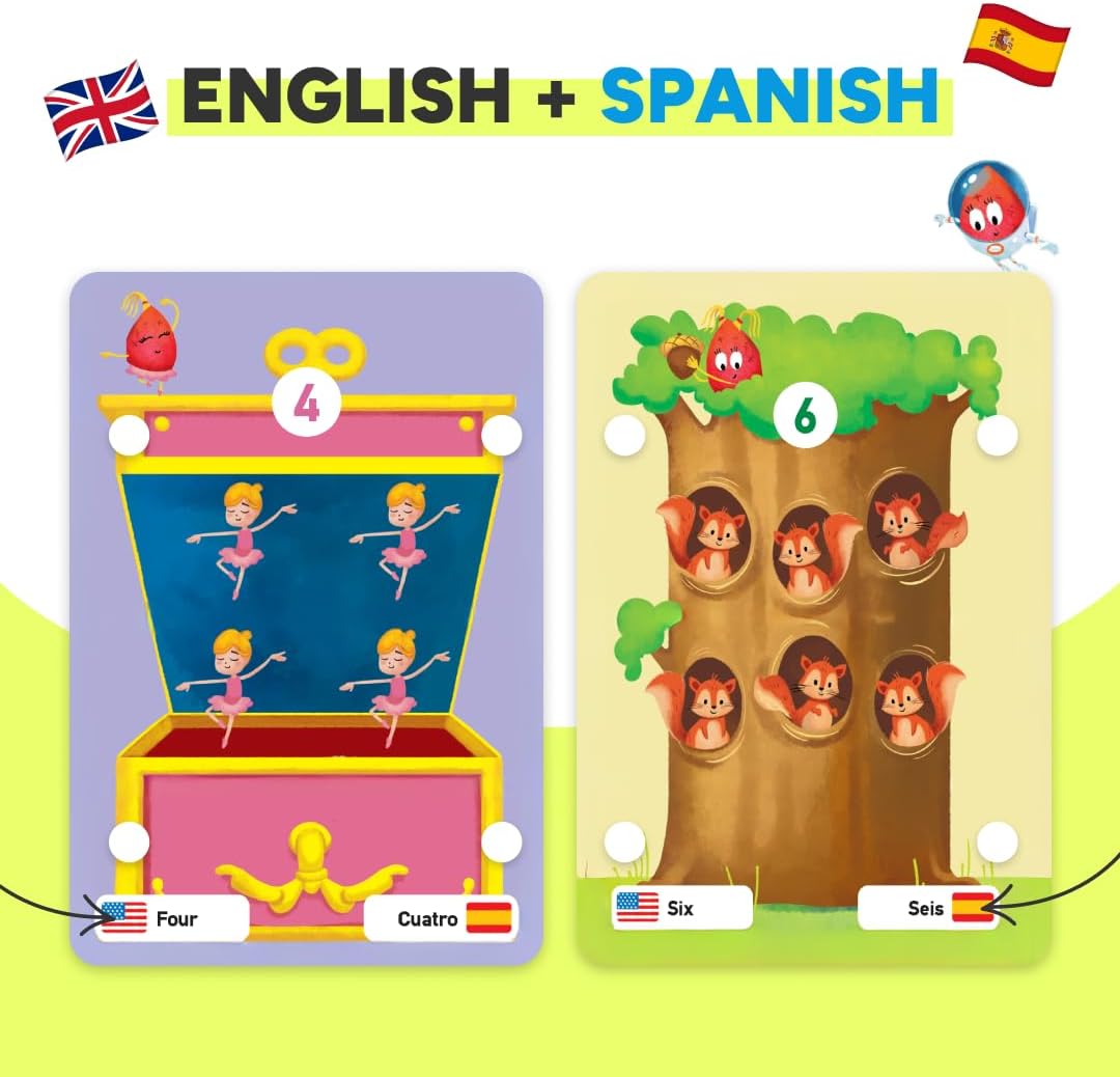 Kidrox Squad Alphabet Flashcards for Kids – 26 Slide-Reveal Cards in English & Spanish | Magic Pull-Tab Bilingual Learning Game for Toddlers & Preschoolers Age 3+