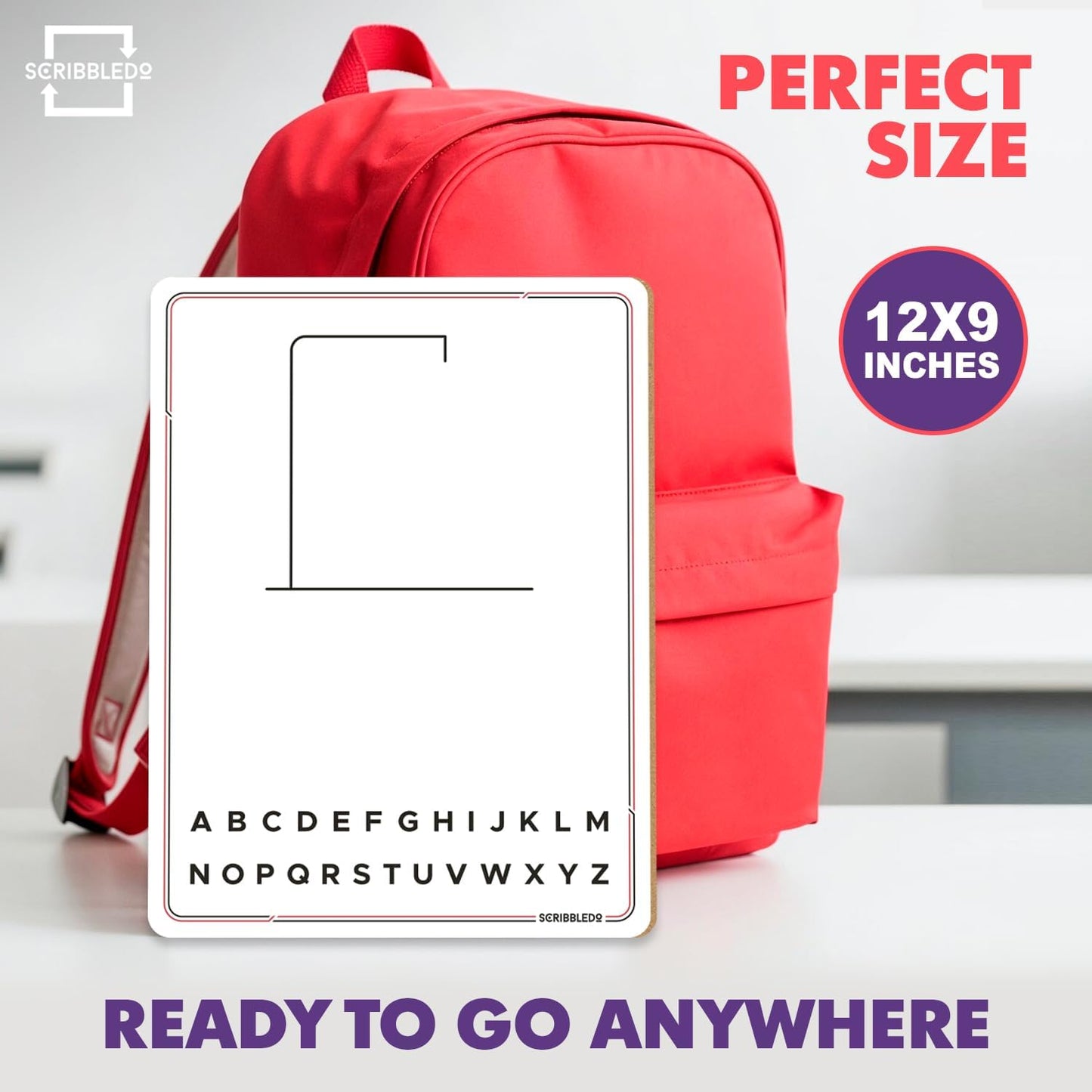SCRIBBLEDO Hangman Board Game 9”x12 Dry Erase Double-Sided Whiteboard with Blank Writing Surface Hang Man Games Reusable Portable Erasable Hangman Game for Travel Classrooms Homeschool Family Fun