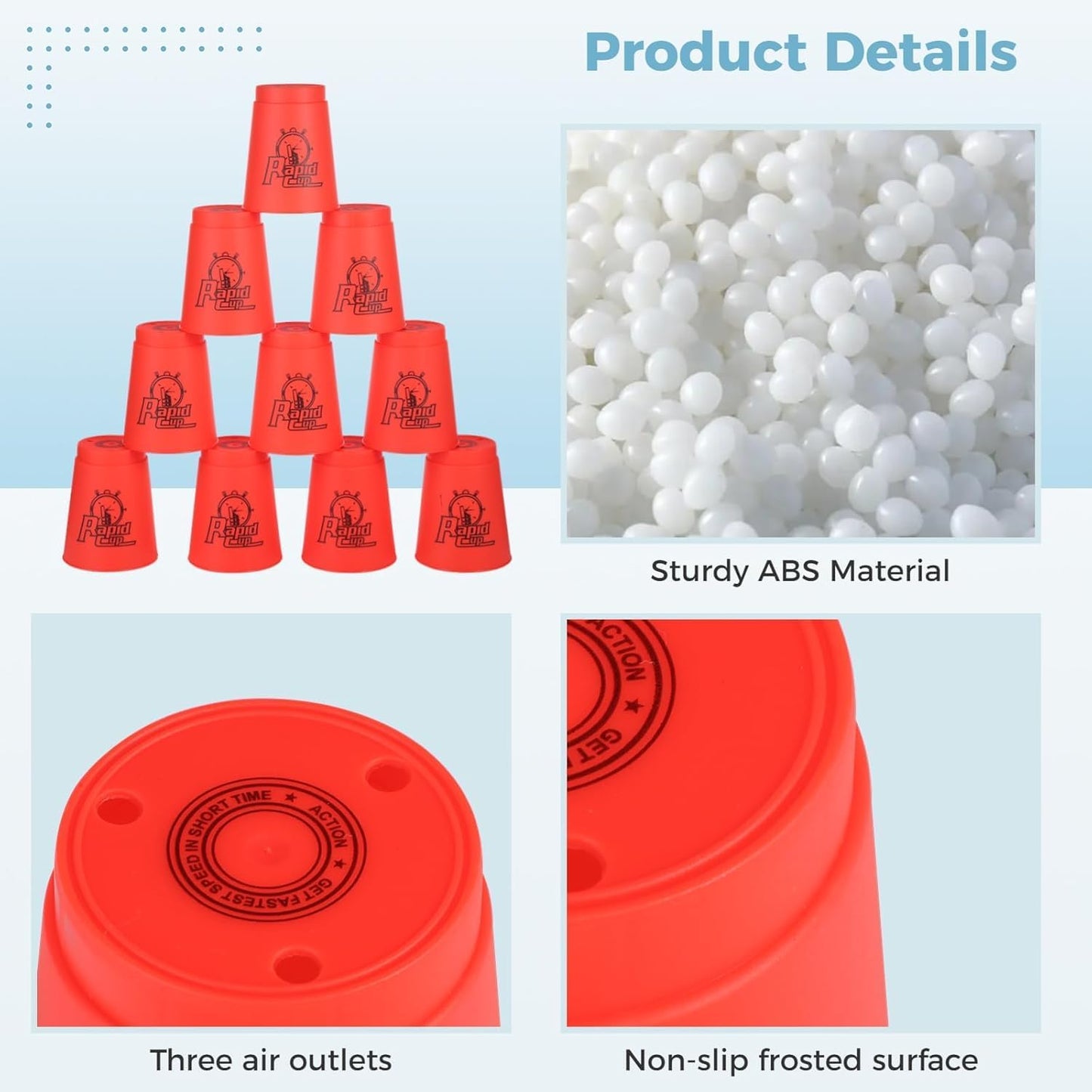 yeesport Sport Stacking Cups, 24pcs Sports Stacking Cups Sport Training Game for Challenge Competition Travel Party Gift for Kids and Adults (Purple & Red)