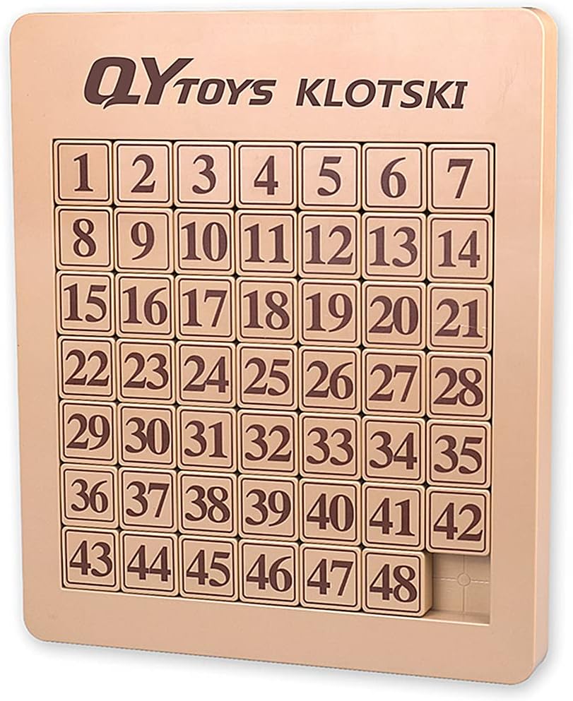 LiangCuber QY Toys 48 Klotski Puzzle Magnetic Sliding Number Puzzle ABS 7x7 Klotski Brain Teasers Toy Tangram Jigsaw Intelligence
