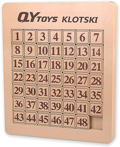 LiangCuber QY Toys 48 Klotski Puzzle Magnetic Sliding Number Puzzle ABS 7x7 Klotski Brain Teasers Toy Tangram Jigsaw Intelligence