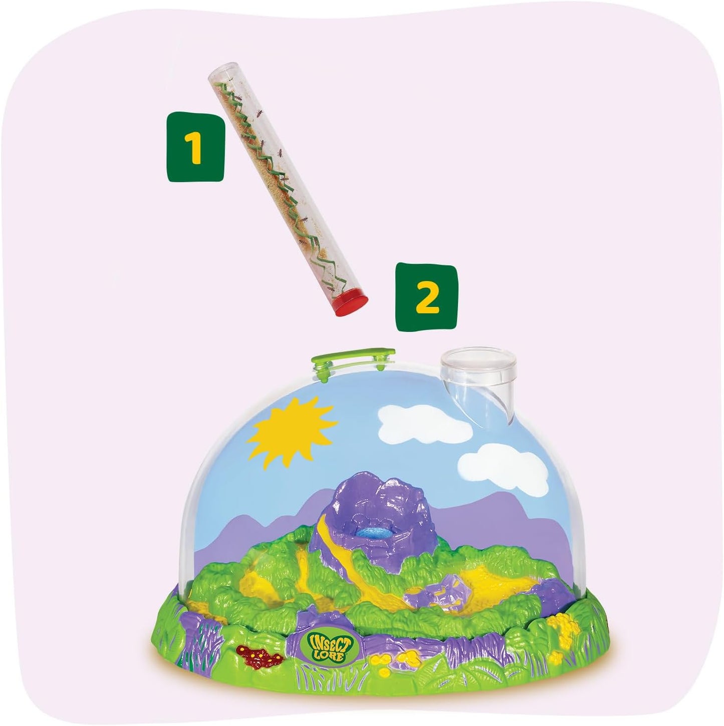 Insect Lore Live Ladybug Growing Kit - Land Habitat with 10-15 Live Pink Spotted Larvae for Kids - Raise, Observe and Release