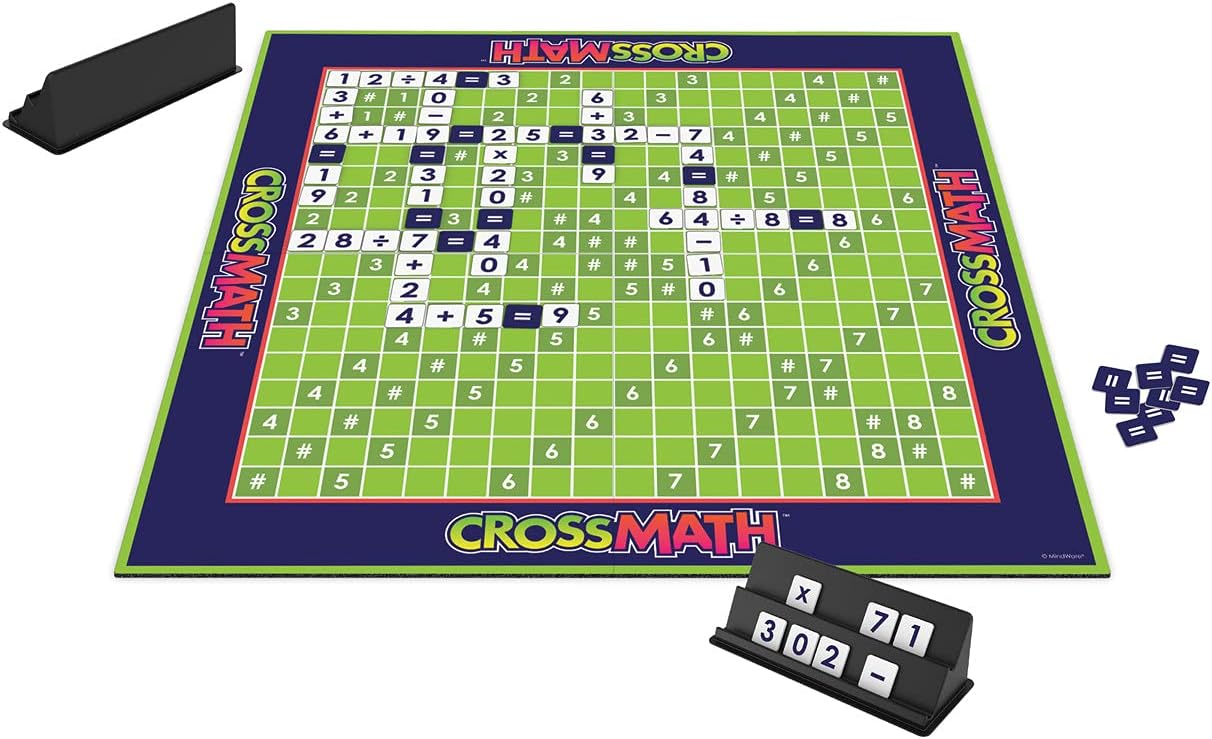 MindWare CrossMath - Engaging 2-4 Player Math Games for Kids, Multiplication Game - Includes Additional Activities and Guidebook