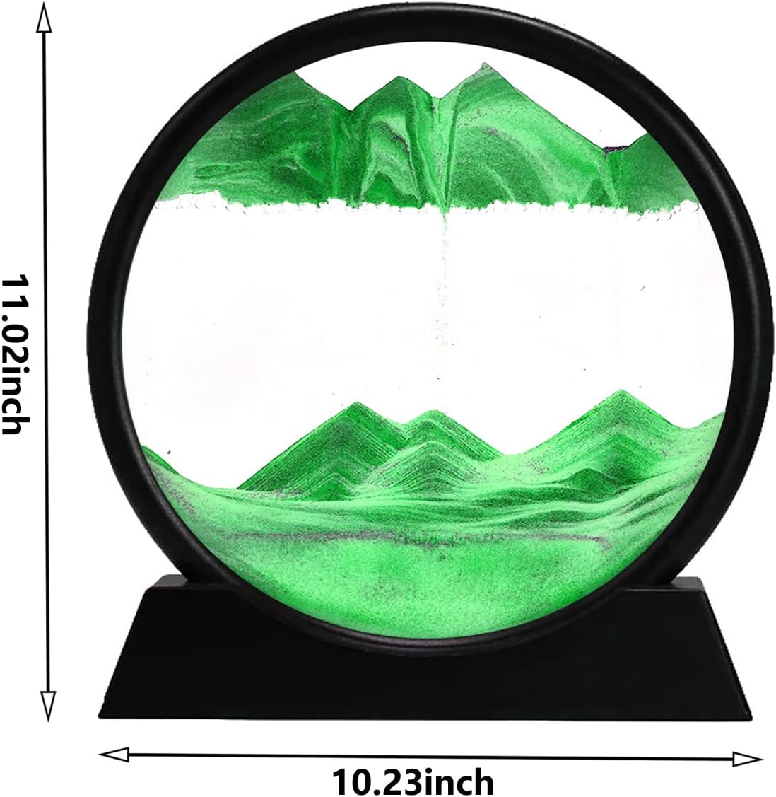 rysnwsu 3D Dynamic Sand Art Liquid Motion, Moving Sand Art Picture Round Glass 3D Deep Sea Sandscape in Motion Display Flowing Sand Painting Relaxing Desk Toys (Blue, 12'')