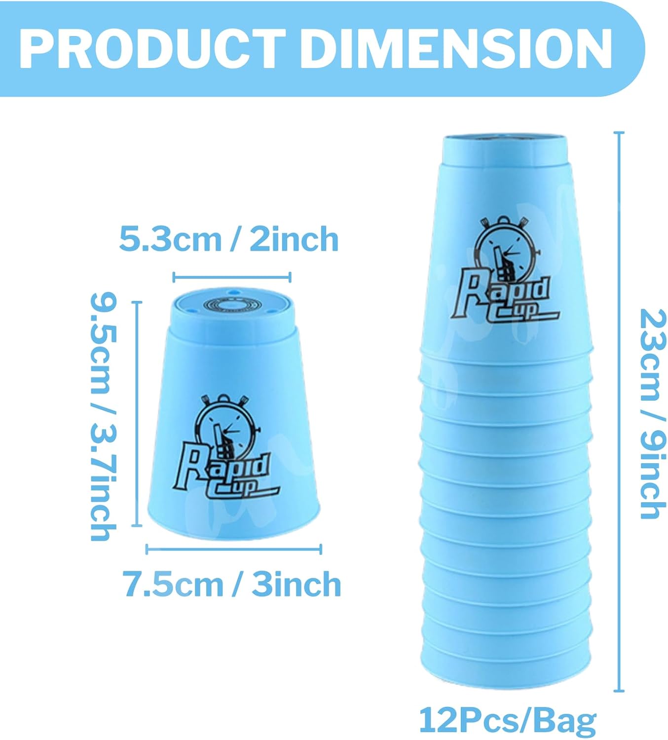 Lancisism 48Pcs Quick Stacking Cups Set, BPA-Free Material Sports Training Stacking Cup Game, Classic Family Game for Teens Adults Idea (12 Blue & 12 Green & 12 Purple & 12 Red)