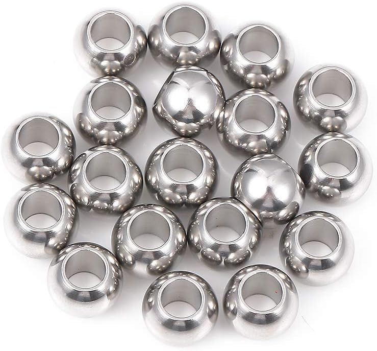 BEADIA Stainless Steel Spacer Beads 3x2.5mm Round Loose Charm Caps Beads for DIY Jewelry Making 100pcs with 1mm Hole